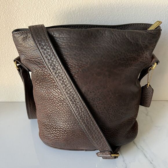 Coach Handbags - Vintage Coach 4933 Sonoma Nubuc Cowhide Leather Bucket Bag USA Dark Brown